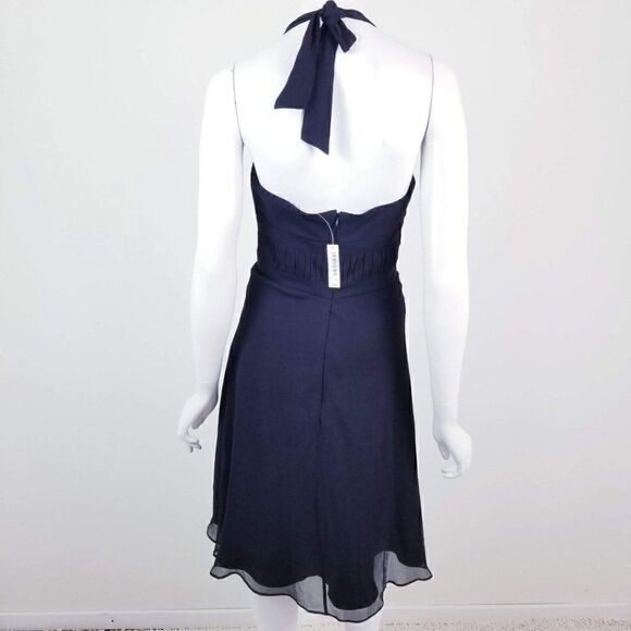 WHBM Womens Size 0 Black Silk Halter Top Cocktail Mini Dress NWT - Picture 8 of 8